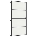 Porta Interni Sottile Nera 102,5x201,5Vetro Temperato Alluminio