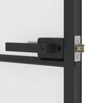 Porta Interni Sottile Nera 76x201,5cm Vetro Temperato Alluminio