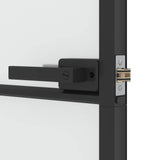 Porta Interni Sottile Nera 76x201,5cm Vetro Temperato Alluminio