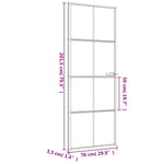 Porta Interni Sottile Nera 76x201,5cm Vetro Temperato Alluminio