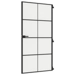 Porta Interni Sottile Nera 102,5x201,5Vetro Temperato Alluminio