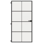 Porta Interni Sottile Nera 102,5x201,5Vetro Temperato Alluminio