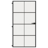 Porta Interni Sottile Nera 102,5x201,5Vetro Temperato Alluminio