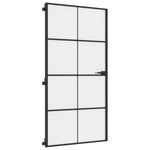 Porta Interni Sottile Nera 102,5x201,5Vetro Temperato Alluminio