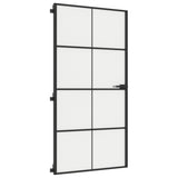 Porta Interni Sottile Nera 102,5x201,5Vetro Temperato Alluminio