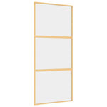 Porta Scorrevole Dorata 90x205 Vetro Trasparente ESG Alluminio