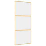 Porta Scorrevole Dorata 90x205 Vetro Trasparente ESG Alluminio