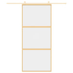 Porta Scorrevole Dorata 90x205 Vetro Trasparente ESG Alluminio