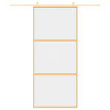 Porta Scorrevole Dorata 90x205 Vetro Trasparente ESG Alluminio