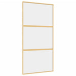 Porta Scorrevole Oro 102,5x205 Vetro Trasparente ESG Alluminio