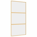 Porta Scorrevole Oro 102,5x205 Vetro Trasparente ESG Alluminio
