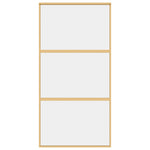 Porta Scorrevole Oro 102,5x205 Vetro Trasparente ESG Alluminio