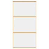 Porta Scorrevole Oro 102,5x205 Vetro Trasparente ESG Alluminio