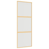 Porta Scorrevole Dorata 76x205 Vetro Smerigliato ESG Alluminio