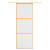 Porta Scorrevole Dorata 76x205 Vetro Smerigliato ESG Alluminio