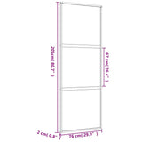 Porta Scorrevole Dorata 76x205 Vetro Smerigliato ESG Alluminio