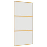 Porta Scorrevole Oro 102,5x205 Vetro Smerigliato ESG Alluminio