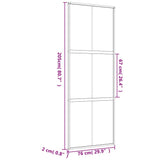 Porta Scorrevole Dorata 76x205 Vetro Trasparente ESG Alluminio