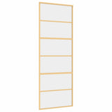 Porta Scorrevole Dorata 76x205 Vetro Trasparente ESG Alluminio