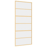 Porta Scorrevole Dorata 90x205 Vetro Trasparente ESG Alluminio