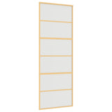 Porta Scorrevole Dorata 76x205 Vetro Smerigliato ESG Alluminio