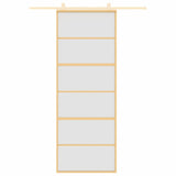 Porta Scorrevole Dorata 76x205 Vetro Smerigliato ESG Alluminio