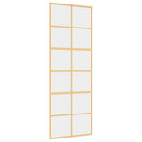 Porta Scorrevole Dorata 76x205 Vetro Trasparente ESG Alluminio
