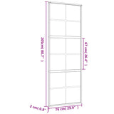Porta Scorrevole Dorata 76x205 Vetro Trasparente ESG Alluminio