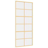 Porta Scorrevole Dorata 90x205 Vetro Trasparente ESG Alluminio