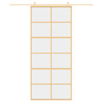 Porta Scorrevole Dorata 90x205 Vetro Trasparente ESG Alluminio