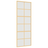 Porta Scorrevole Dorata 76x205 Vetro Smerigliato ESG Alluminio