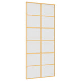 Porta Scorrevole Dorata 90x205 Vetro Smerigliato ESG Alluminio