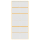 Porta Scorrevole Dorata 90x205 Vetro Smerigliato ESG Alluminio