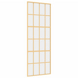 Porta Scorrevole Dorata 76x205 Vetro Trasparente ESG Alluminio
