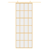 Porta Scorrevole Dorata 76x205 Vetro Trasparente ESG Alluminio