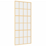 Porta Scorrevole Dorata 90x205 Vetro Trasparente ESG Alluminio