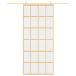 Porta Scorrevole Dorata 90x205 Vetro Trasparente ESG Alluminio