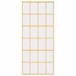 Porta Scorrevole Dorata 90x205 Vetro Trasparente ESG Alluminio