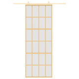 Porta Scorrevole Dorata 76x205 Vetro Smerigliato ESG Alluminio