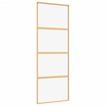 Porta Scorrevole Dorata 76x205 Vetro Trasparente ESG Alluminio