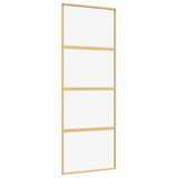 Porta Scorrevole Dorata 76x205 Vetro Trasparente ESG Alluminio