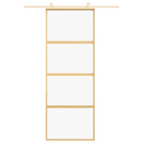 Porta Scorrevole Dorata 76x205 Vetro Trasparente ESG Alluminio
