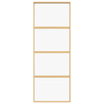 Porta Scorrevole Dorata 76x205 Vetro Trasparente ESG Alluminio
