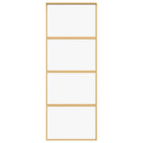 Porta Scorrevole Dorata 76x205 Vetro Trasparente ESG Alluminio
