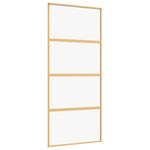 Porta Scorrevole Dorata 90x205 Vetro Trasparente ESG Alluminio