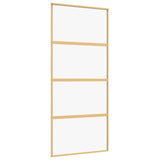 Porta Scorrevole Dorata 90x205 Vetro Trasparente ESG Alluminio