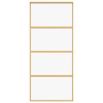 Porta Scorrevole Dorata 90x205 Vetro Trasparente ESG Alluminio