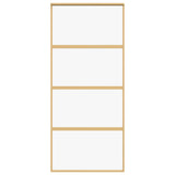 Porta Scorrevole Dorata 90x205 Vetro Trasparente ESG Alluminio