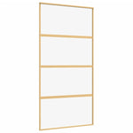 Porta Scorrevole Oro 102,5x205 Vetro Trasparente ESG Alluminio