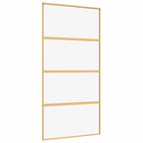 Porta Scorrevole Oro 102,5x205 Vetro Trasparente ESG Alluminio